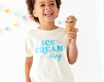 Ice cream king Toddler Shirt, Birthday Party Shirt, Ice cream Shirt, 2 scoops please, here for the ice cream shirt, Ice cream king shirt