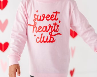 Sweet Hearts Club Valentines Day Shirt, Kid Valentines Day Shirt, Valentine Day, Toddler Valentines Shirt, Galentines Day, Best Friend
