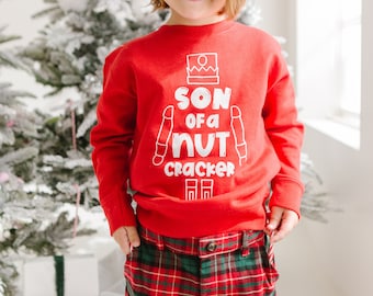 Son of a Nutcracker Christmas Sweatshirt, Santa Claus Sweatshirt, Toddler Christmas Sweatshirt, Kids Santa Christmas Sweatshirt, Merry