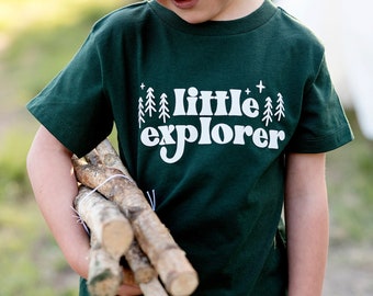 Little Explorer Toddler and Youth Shirt, summer youth shirt, summer shirt, Camping Shirt, Forest Child, Exploring, Hiking Shirt, Outdoorsy