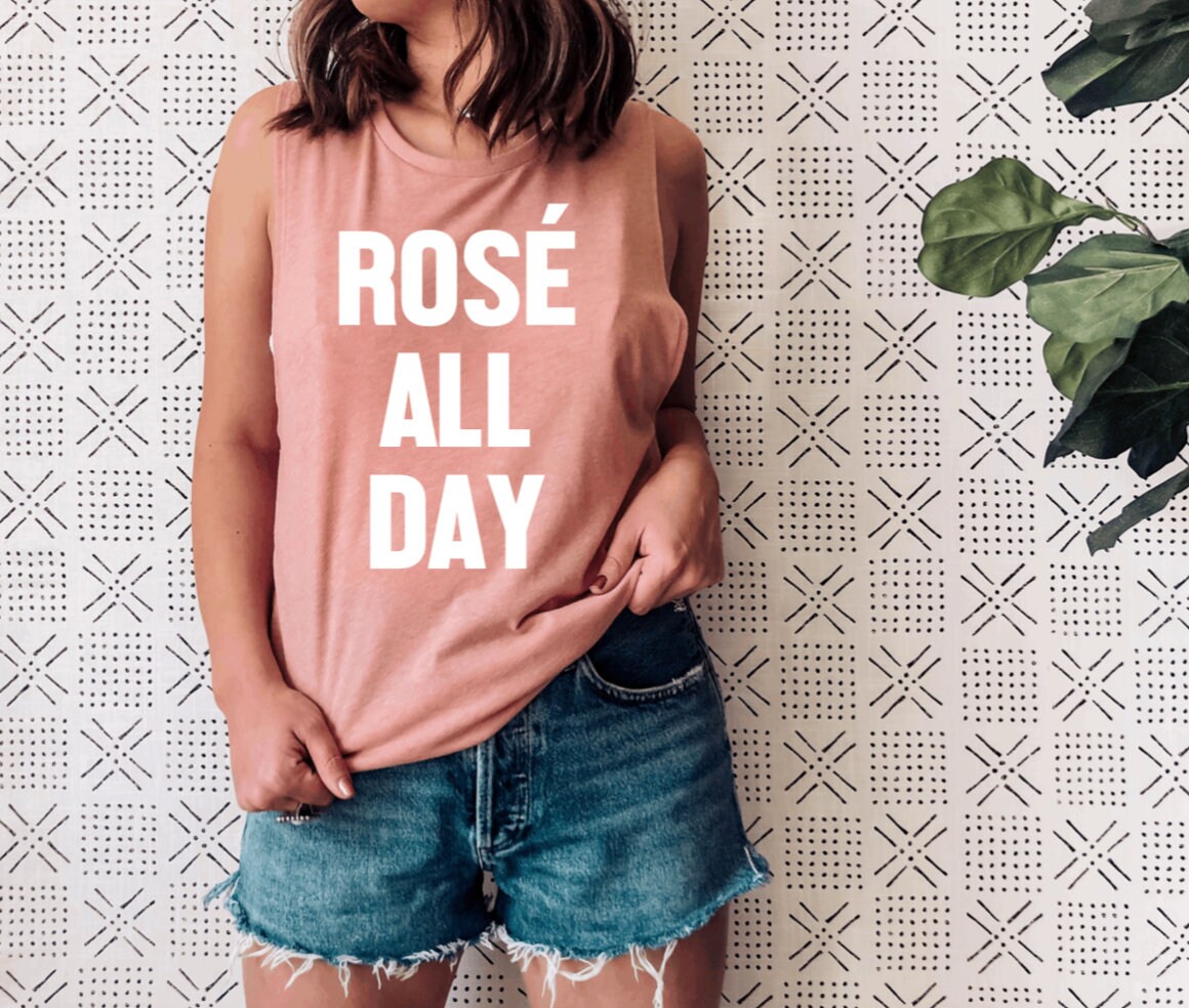 Rosé All Day Tank, Rosé all day, rosé Wine, Rosé Champagne, Women'…