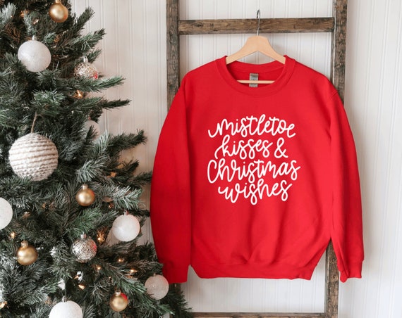Mistletoe Sweater Adult Red Christmas Jumper Mistletoe Sweater Adult Red Christmas Jumper
