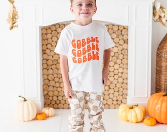 Gobble Gobble Gobble Turkey toddler Shirt, Toddler Fall Shirt, toddler Thanksgiving shirt, Youth Fall Shirt, Youth Thanksgiving shirt,