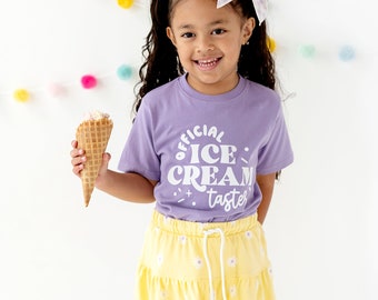 Official Ice Cream Taster Toddler Shirt, Birthday Party Shirt, Ice cream Shirt, retro shirt, 2 scoops please, here for the ice cream shirt