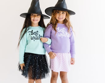 Best Witches Halloween sweatshirt, Toddler Halloween Shirt, Pumpkin shirt, Child Halloween shirt, Best Friends, Best Ghouls sweatshirt