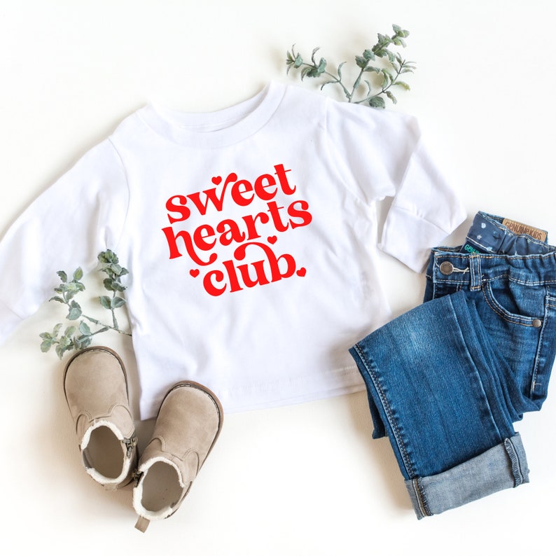 Sweet Hearts Club Valentines Day Shirt, Kid Valentines Day Shirt, Valentine Day, Toddler Valentines Shirt, Galentines Day, Best Friend image 3