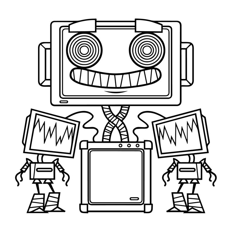 Download Robot svg computer svg Tag silhouette svg cut file SVG | Etsy