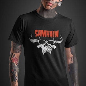 Samhain Classic T Shirt, Unisex T Shirt, November Coming Fire, Samhain Skull Shirt, Danzig, Misfits