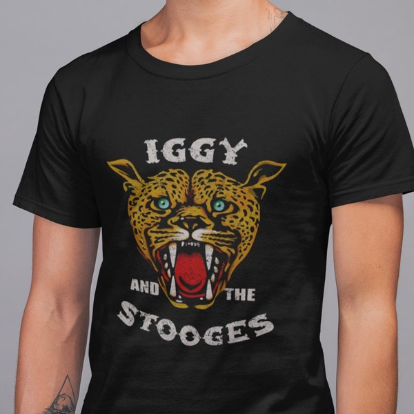 Iggy And The Stooges Cheetah T-Shirt, Limited Edition Vintage Style Design, Unisex T-Shirt, 70s Rock and Roll, Punk Rock T-Shirt