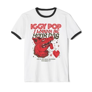 1980's IGGY POP* vtg punk rock concert tour tee t-shirt (XL