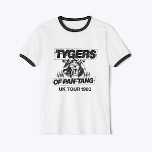 Tygers of Pan Tang UK Tour 1980 Ringer T-Shirt, Vintage Style Shirt