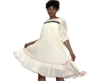 Baby doll dress, Cotton dresses, Ruffled hem dress, Ethiopian dress, Zuria, Eritrean dress