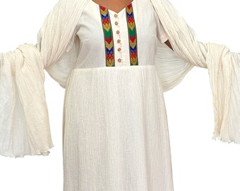 Women's dress, Ethiopian dresses, Eritrean dresses,  Shortsleeved  dress, cotton dress