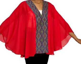 Ethiopian Top, Eritrean Scarf, Red Tunic, Shall, Pull Over, Poncho, casual top ,Boho Chic,  Summer Top, Red top, Ethiopian dress