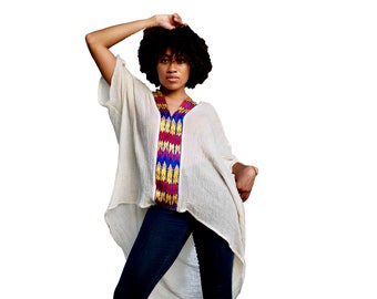 Ethiopian dresses,  Eritrean dresses, Tunic, Shall, Pull Over, Ponchos, Scarf, Boho Chic, Organic Cotton Top. Women casual top, oversize top