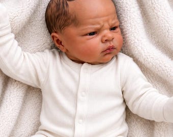 Oba – IN STOCK Reborn Doll (Scarlett Kit) | African‑American / Mixed Melanin Baby | 20″ Baby