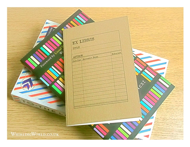 Library Card Notebook Set of 4 Ruled Eco Kraft Journal Etsy