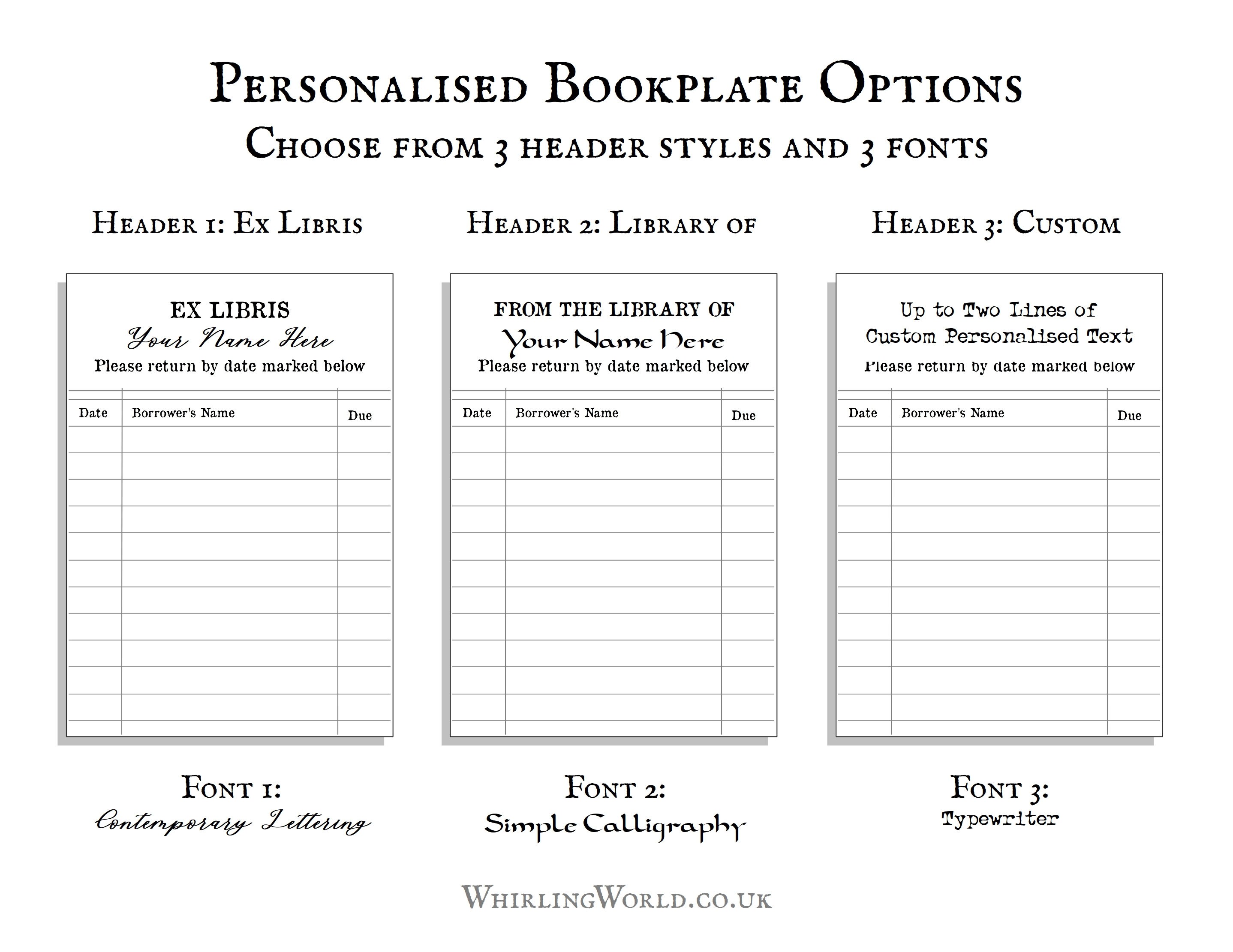 Custom Text Bookplate Labels | Personalised Customised Name Library ...