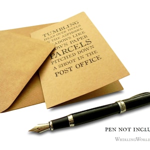 Karte mit Zitat von Virginia Woolf, innen blanko | Braune Papierpakete, Briefmitteilung für Briefschreiber | A6 Kraft Notizzettel