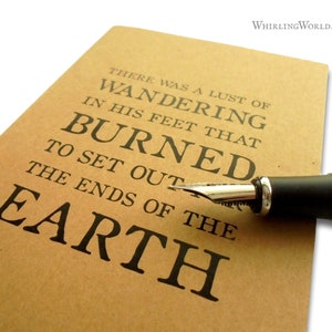 James Joyce Quote Notebook, wanderlust travel journal | small portable pocket size - literary gift for writer | ruled A6 kraft writing book