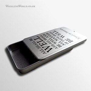 All Shall Be Well Keyring | Julian of Norwich quote, metal keychain - mailable care package gift | uplifting, positive quotation typography All Shall Be Well