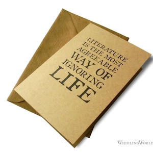 Bookish Notecard Set for Book Lovers | Quotes about books & reading from literature | Any occasion greeting card selection, A6 blank inside 4 x Ignoring Life