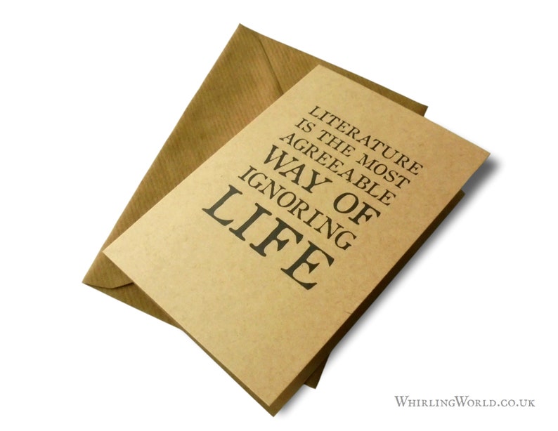 Bookish Notecard Set for Book Lovers | Quotes about books & reading from literature | Any occasion greeting card selection, A6 blank inside 4 x Ignoring Life