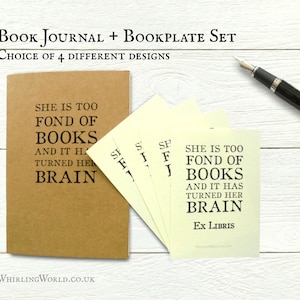 Bookplate & Journal Set - Louisa May Alcott quote | funny literary gift for obsessive reader | Organised bookworm - A6 library log + labels