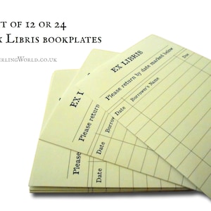 Ex Libris Exlibris Etiketten Set, Bibliotheksausweis | Bücherei Sticker Set, Tagebuch Ausleihe | Strumpffüller Geschenk für Bibliothekar