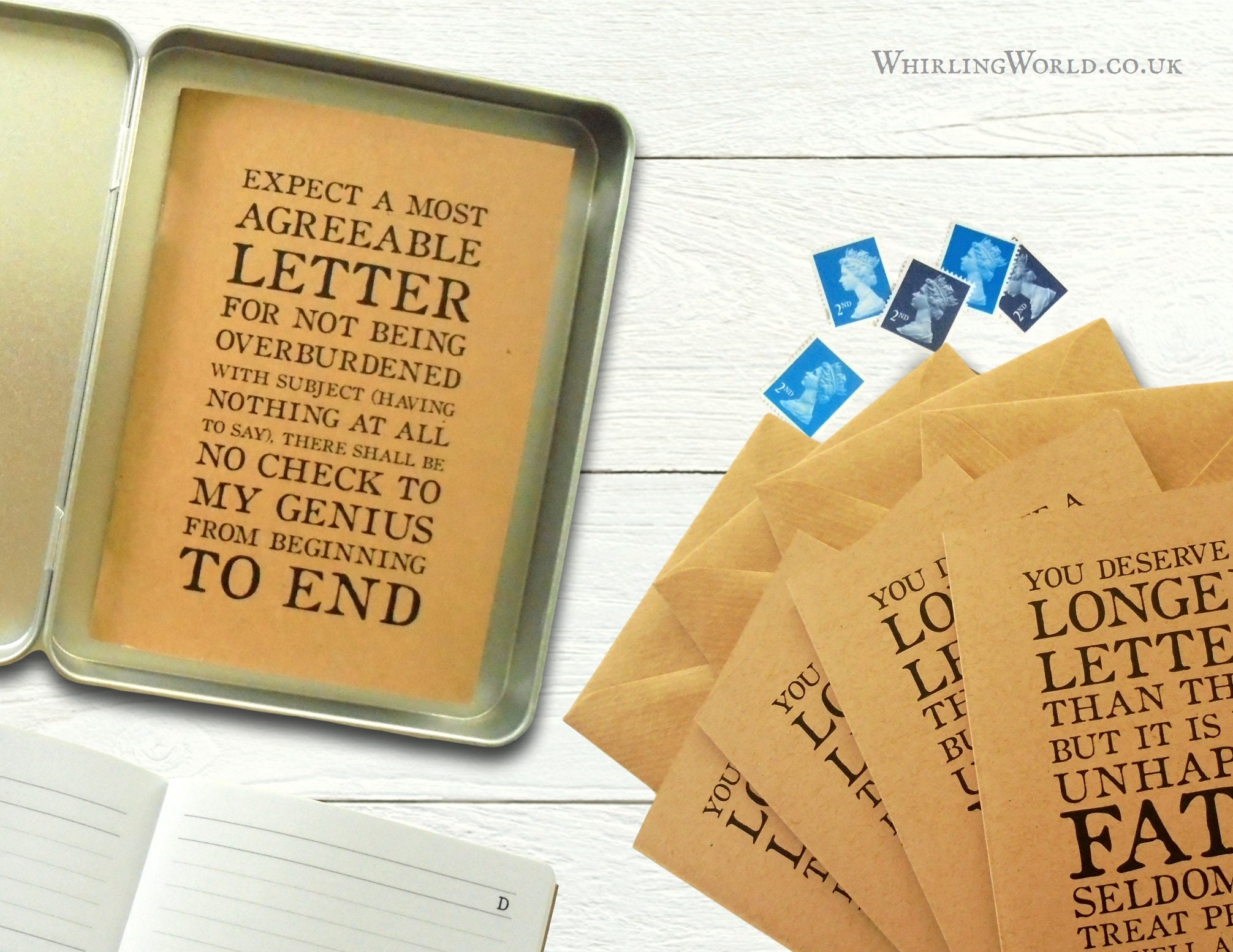 Jane Austen Stationery Set Literary Letter Writer Gift Etsy UK