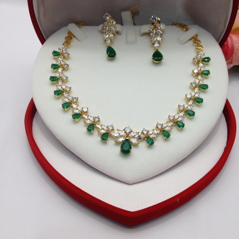 CZ American Dimonds Heavy Gold Plated Cubic Zirconia Bridal Etsy