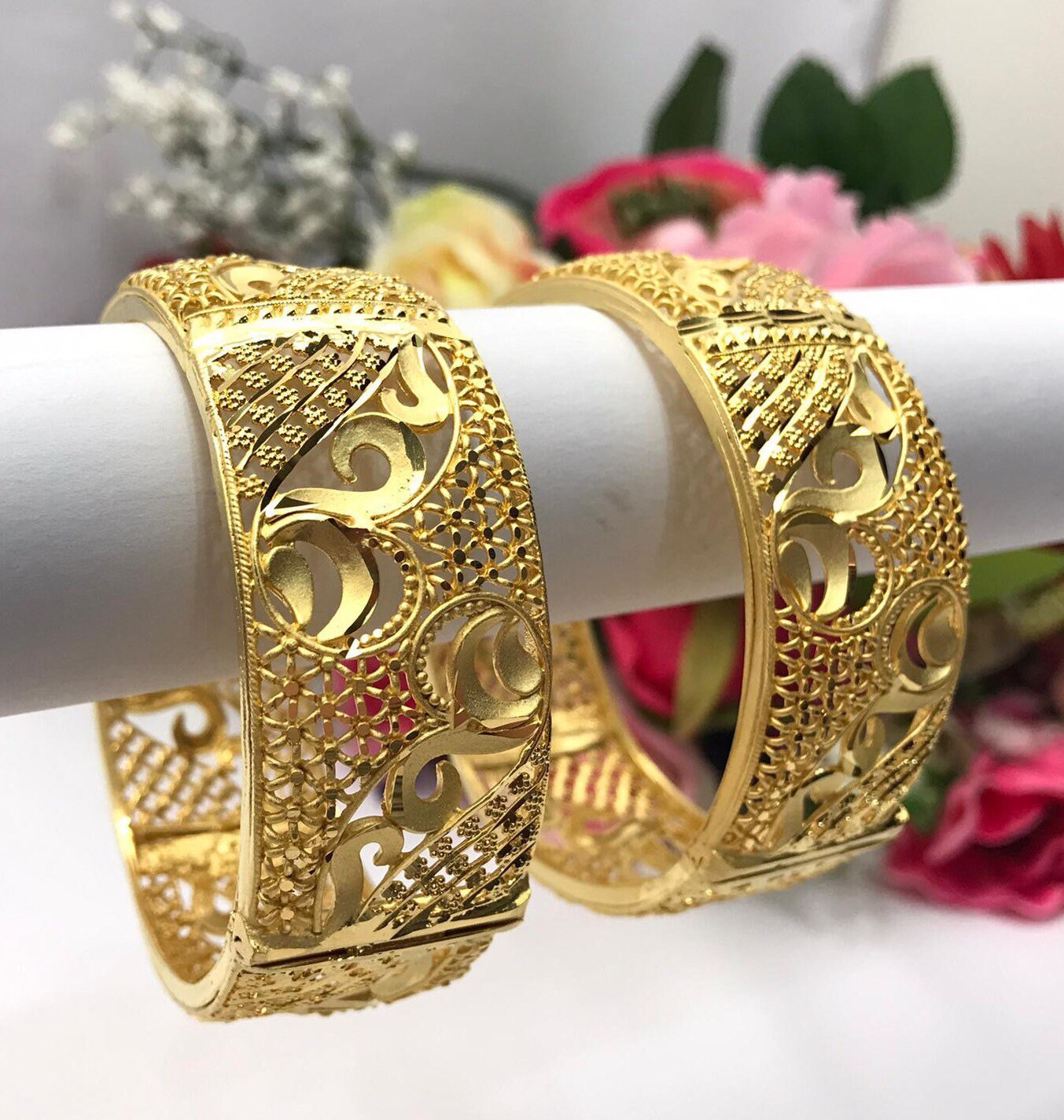 22k Gold Plated Openable Bangles/Kangan/kare/Bridal Indian Jewelry Wedding Jewellery