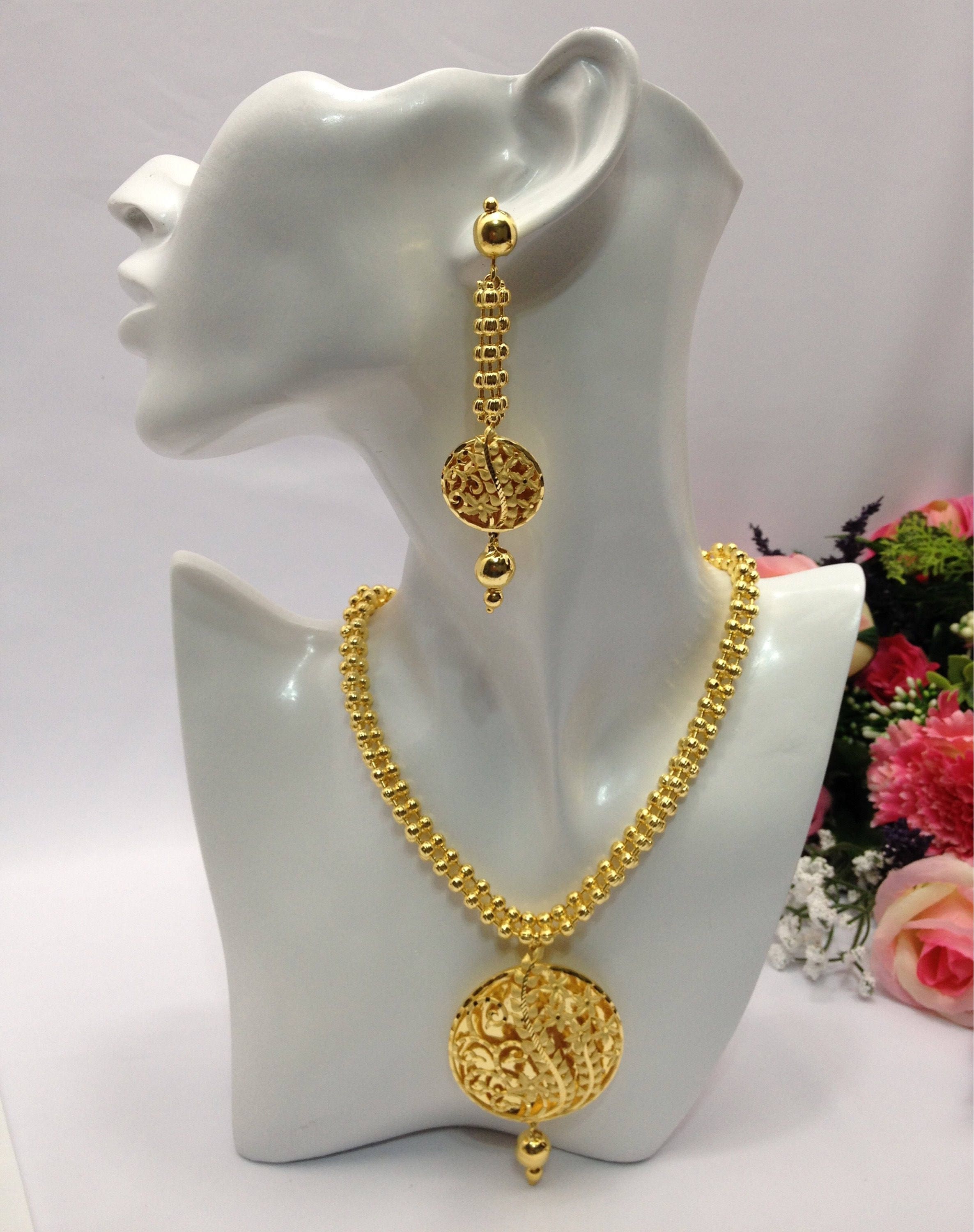 Indian Gold Plated Necklace Set With Earring Bridal Bollywood Long Necklace New