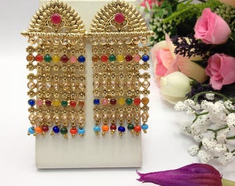 Handmade Party Wear Earrings Indian jewelry Pakistani Bollywood Style Earrings indian jewellery