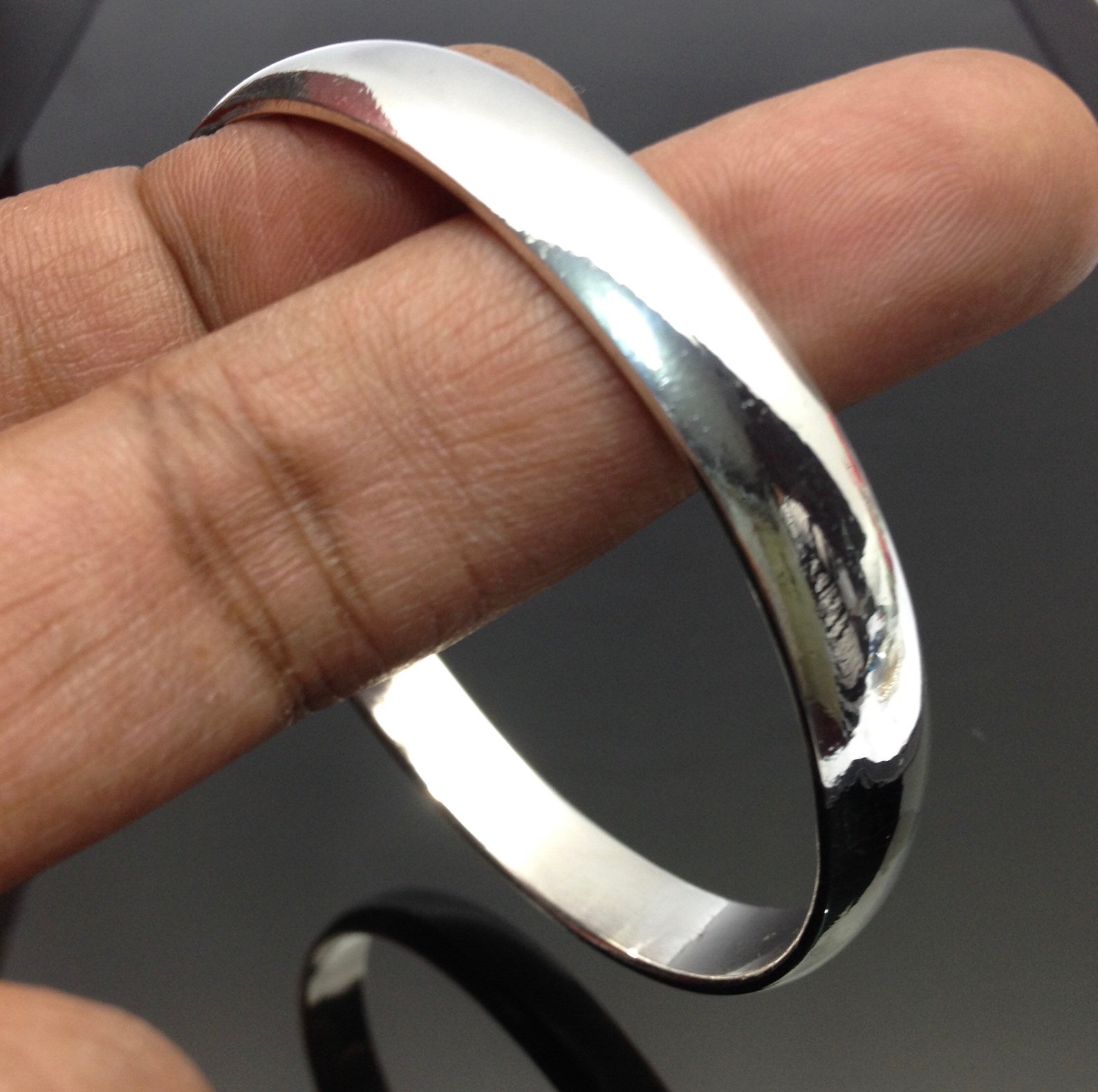 Gold/Versilbert Ätzdesign Sikh Punjabi Kada/Kara/Armreif/Armband - 8 Mm