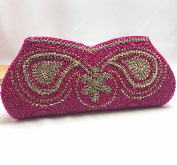 Red Brocade Stone & Ghungroo Embellished Traditional Hand Bag | EST-RSN-87  | Cilory.com