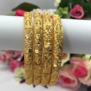 Handmade Indian Bridal Jewellery 22ct Micro Gold Plated Bangles  Pakistani Indian Gold Plated Jewelry