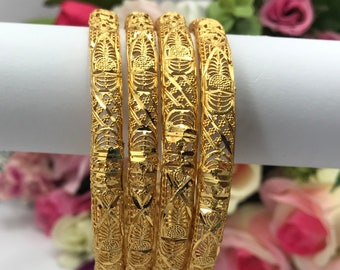 Handmade Indian Bridal Jewellery 22ct Micro Gold Plated Bangles  Pakistani Indian Gold Plated Jewelry