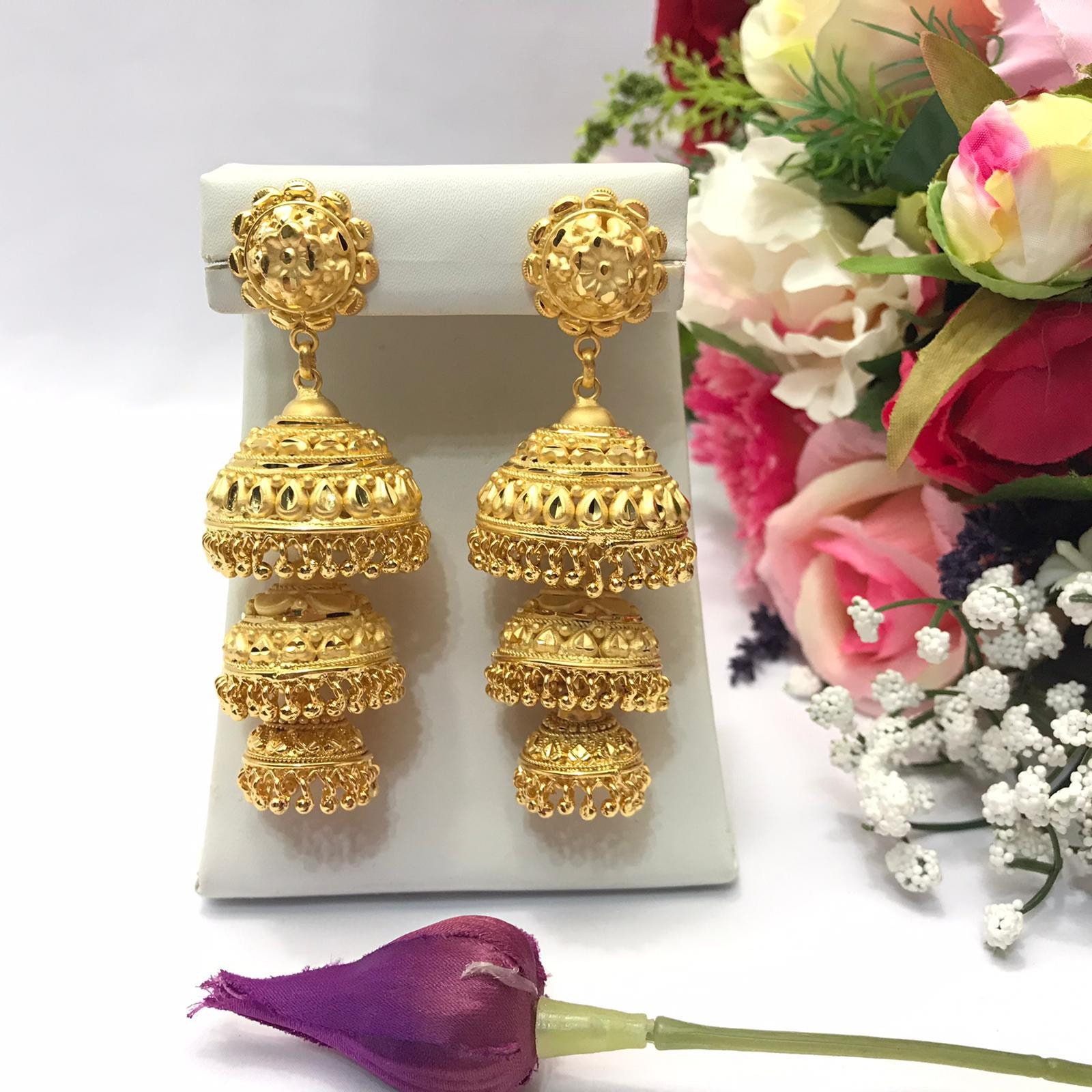 Hotselling AD stone jhumka - latest trending collection – Zivara Fashion