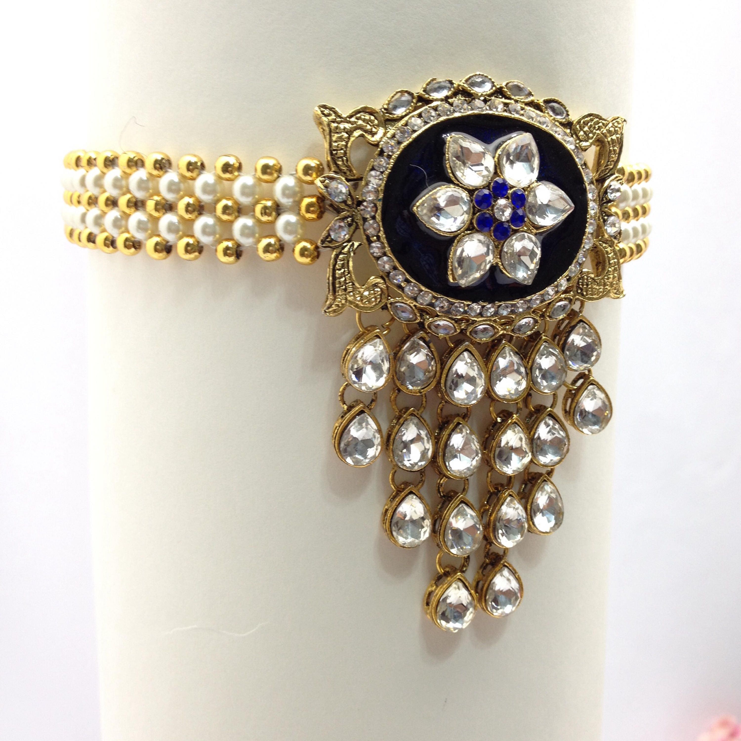 Ethnic Gold Plated Upper Arm Armlet Bracelet Indian Bridal Fashion Jewelry  Set | eBay