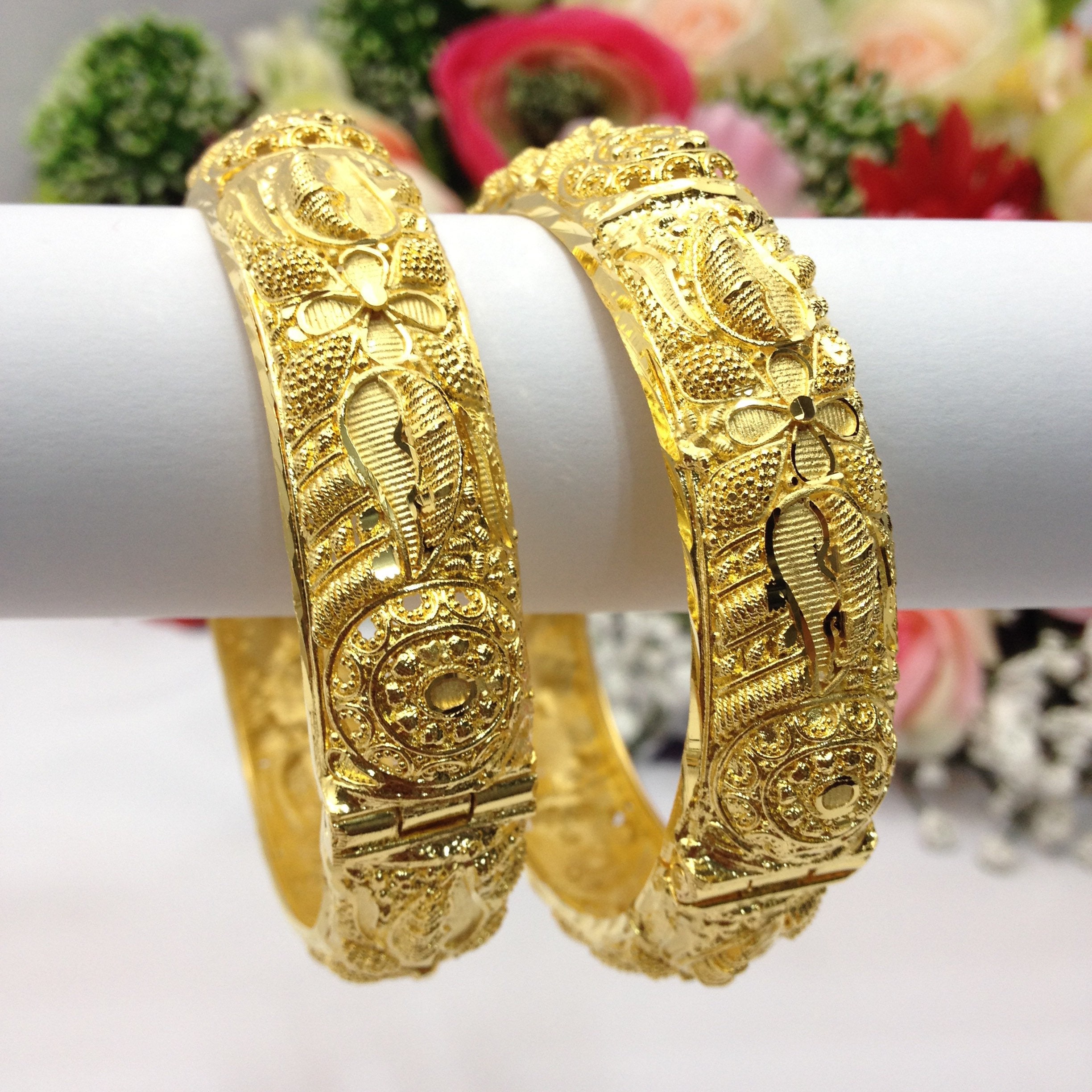 Indian Bollywood Gold Plated AD Ball Bangle Bracelet Set Wedding Fashion Jewelry 