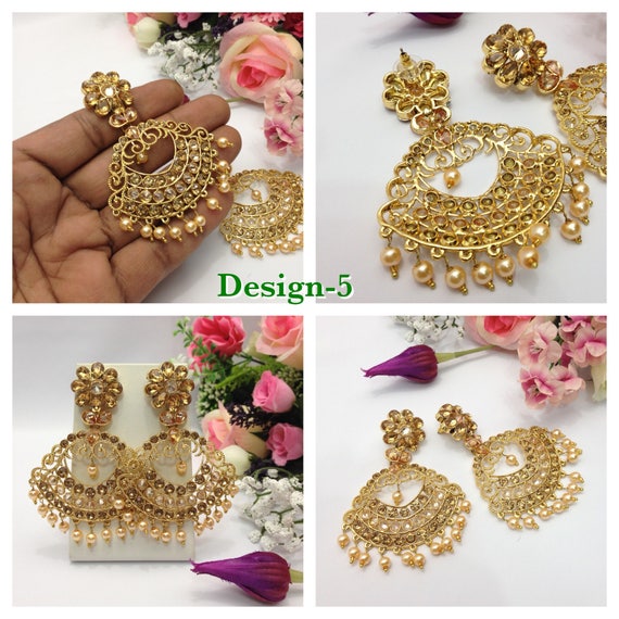 Handmade Party Wear Earrings Indian Jewelry Pakistani Bollywood