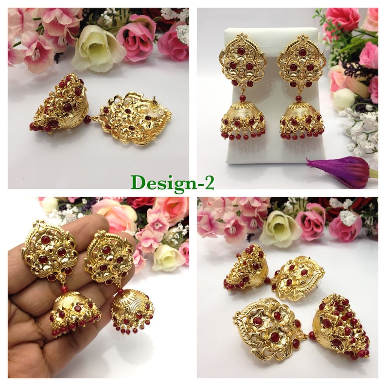 Collier Et Boucles D'oreilles Indiens Style Jhumka Bollywood - Neuf Avec étiquettes