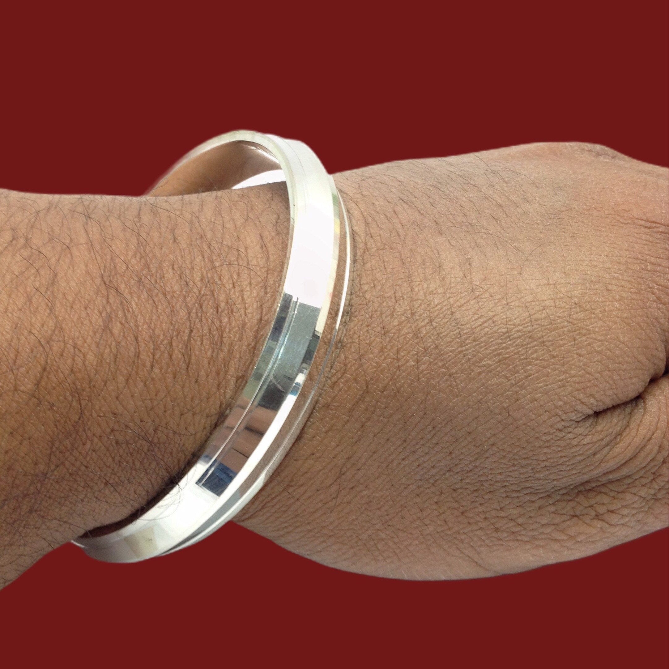 OM 47 Punjabi Silver Kada For Men, Light at Rs 50/gram in Rajkot | ID:  26396107948