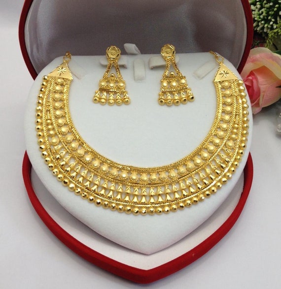 Handmade Indian Bridal Wedding Jewelry 22ct Heavy Gold Plated Etsy