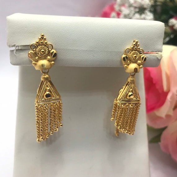 Handmade Jhumka Earrings 22ct Micro Gold Plated Earrings Indian