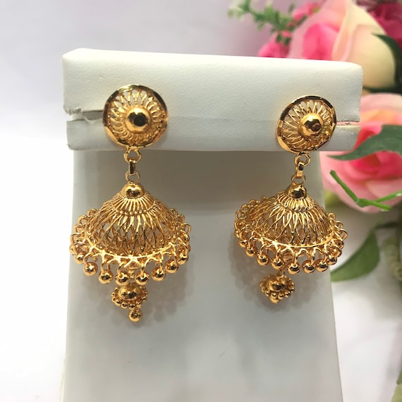 Pearl & Topaz Studded Gold Plated Earrings FE-1253 – Online Gemstone &  Jewelry Store By Gehna Jaipur