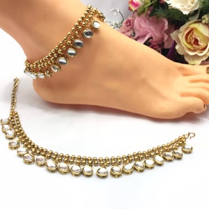 Handmade Anklets With Czech Indian Jewelry Bollywood Indian Jewellery Wedding Bridal indian Jewelry