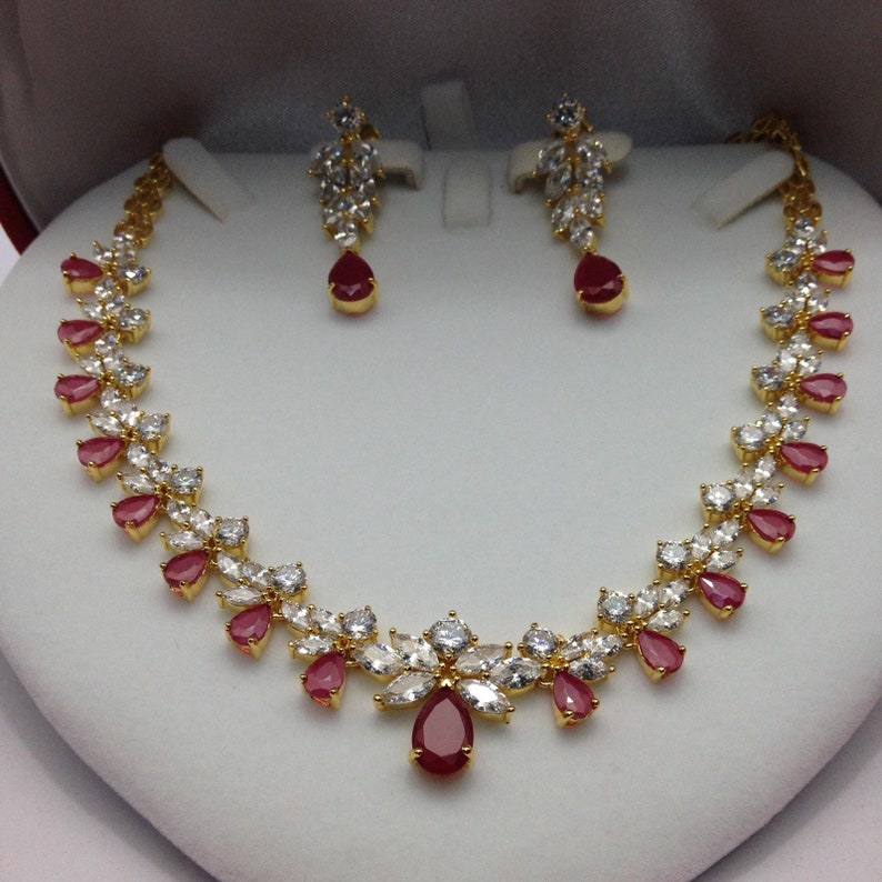 CZ American Dimonds Heavy Gold Plated Cubic Zirconia Bridal Etsy