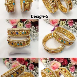 Indian Wedding Polki Bangles Handmade Polki Jewellery indian Pakistani Jewelry image 6